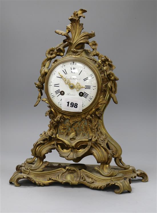 A Boudebine of Paris ormolu mantel clock height 35cm